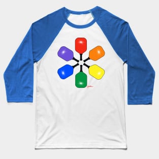 Rainbow Paddles (front only) Baseball T-Shirt